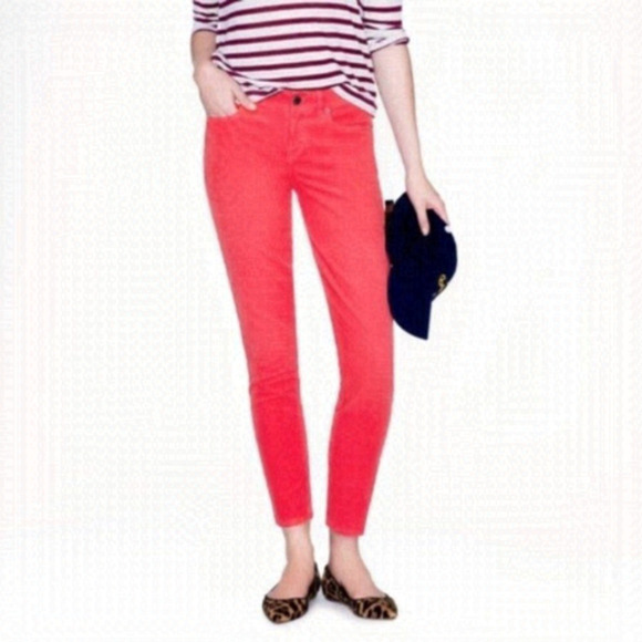 J. Crew Factory Toothpick Skinny Corduroy Pants Size 24 Hot Pink - Picture 1 of 9